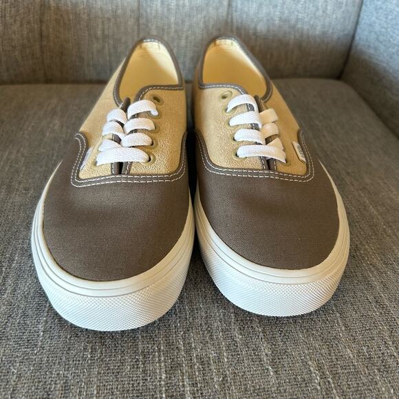 NEW Vans Mens Authentic Canvas Suede Block Brown Low Top Lace Up Sneaker Shoes 7 - Picture 9 of 11